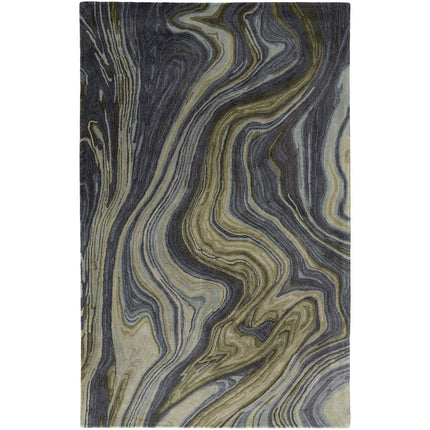 Feizy Amira 8631F Rug in Green / Gray