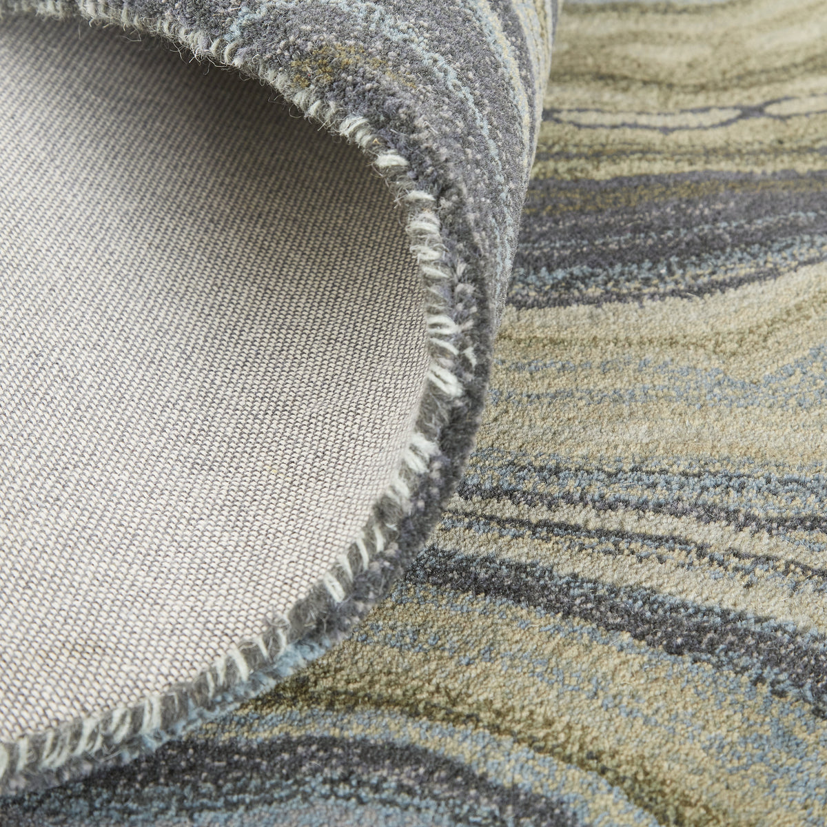 Feizy Amira 8631F Rug in Green / Gray