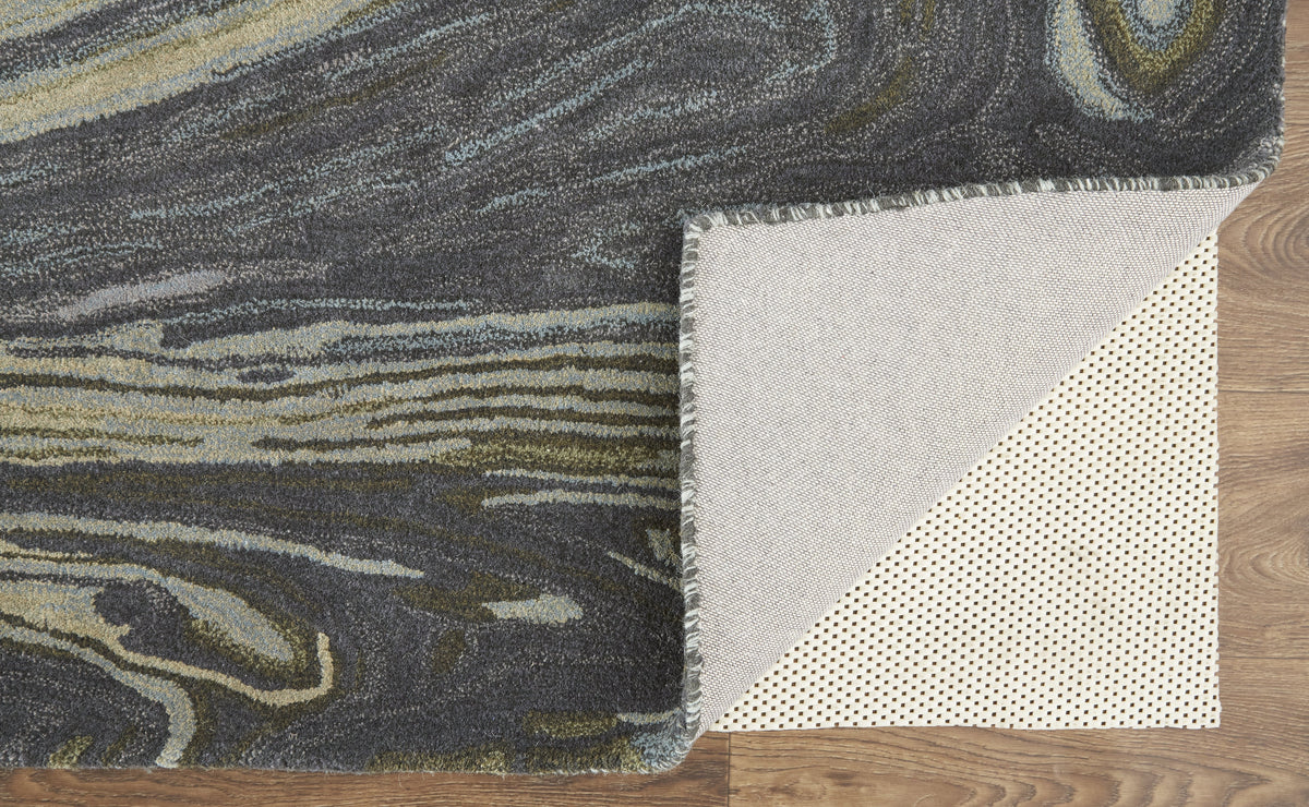 Feizy Amira 8631F Rug in Green / Gray
