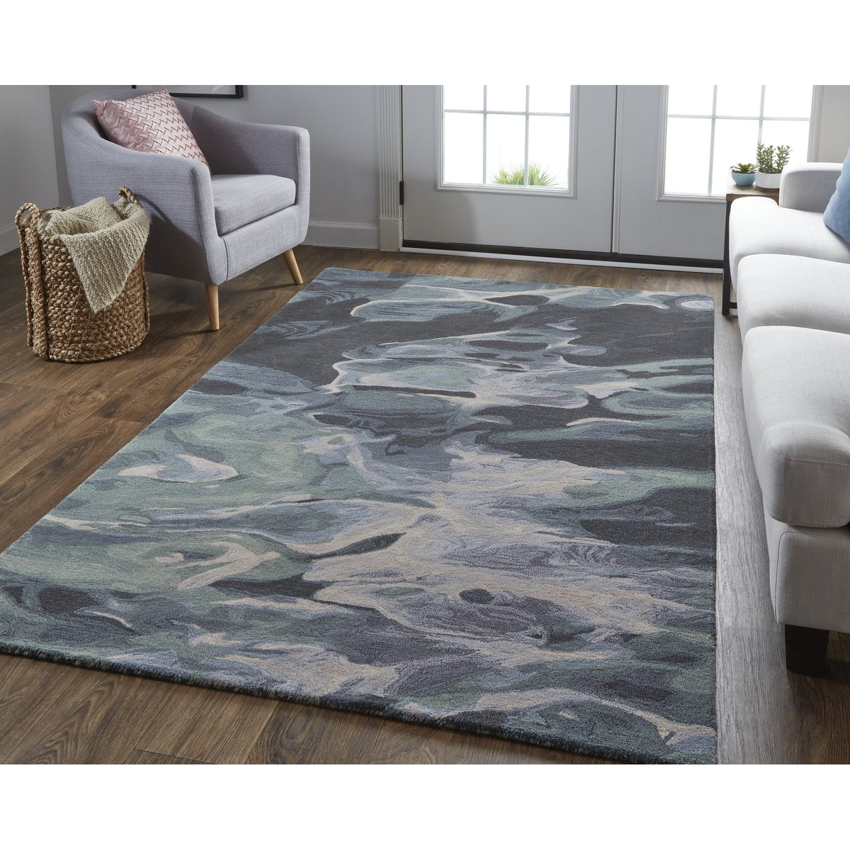 Feizy Amira 8635F Rug in Green / Blue