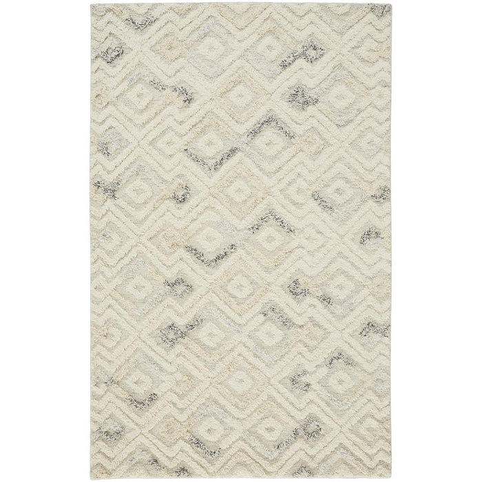 Feizy Anica 8004F Rug in Ivory / Blue