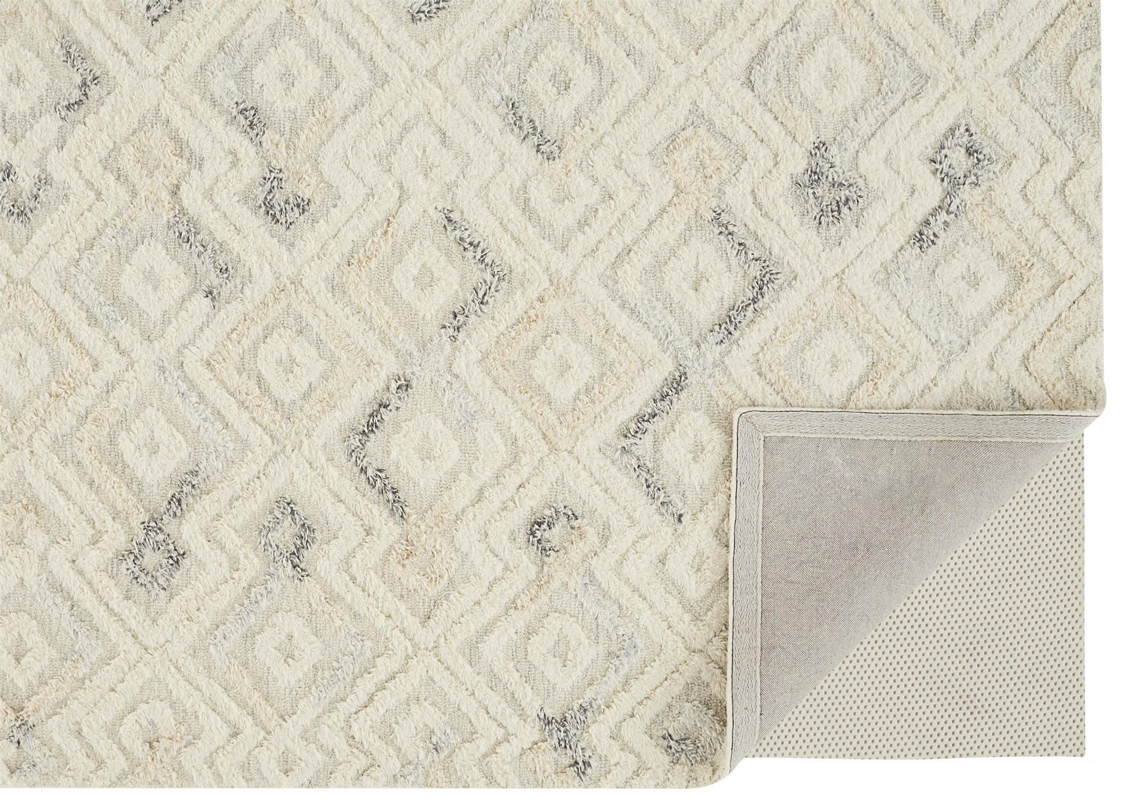 Feizy Anica 8004F Rug in Ivory / Blue