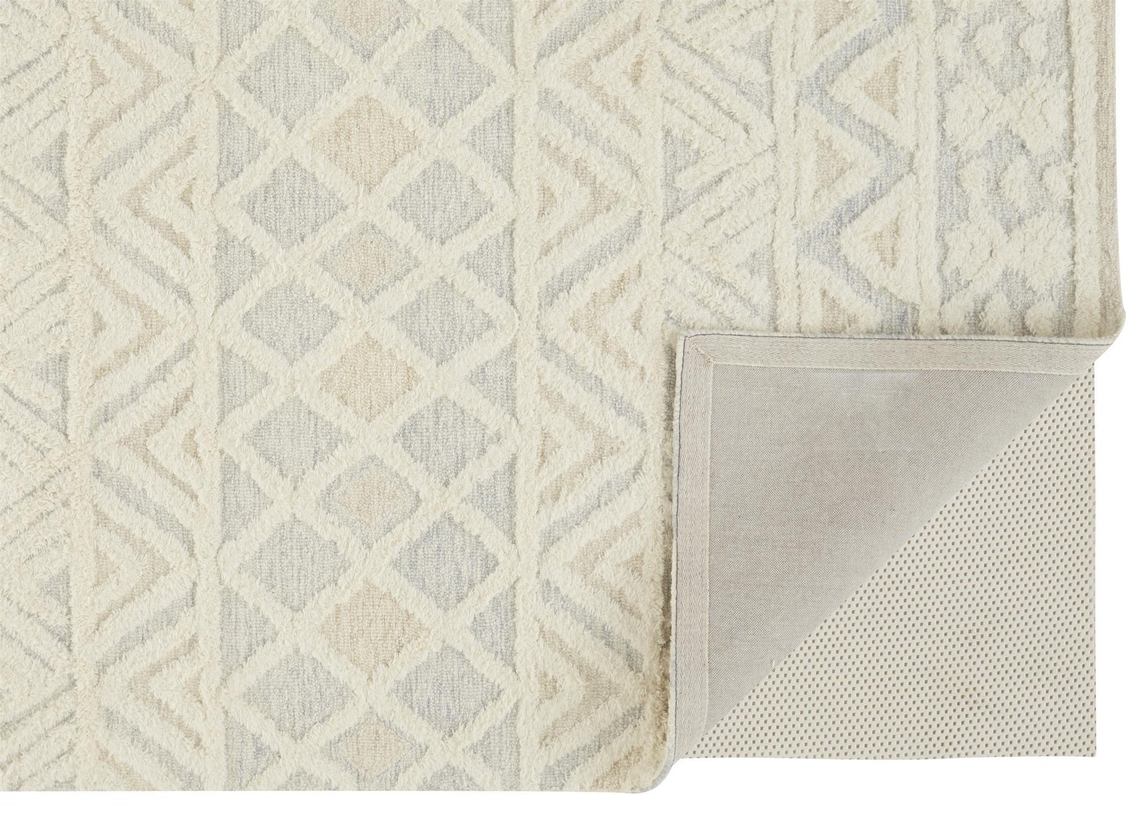 Feizy Anica 8005F Rug in Ivory / Blue