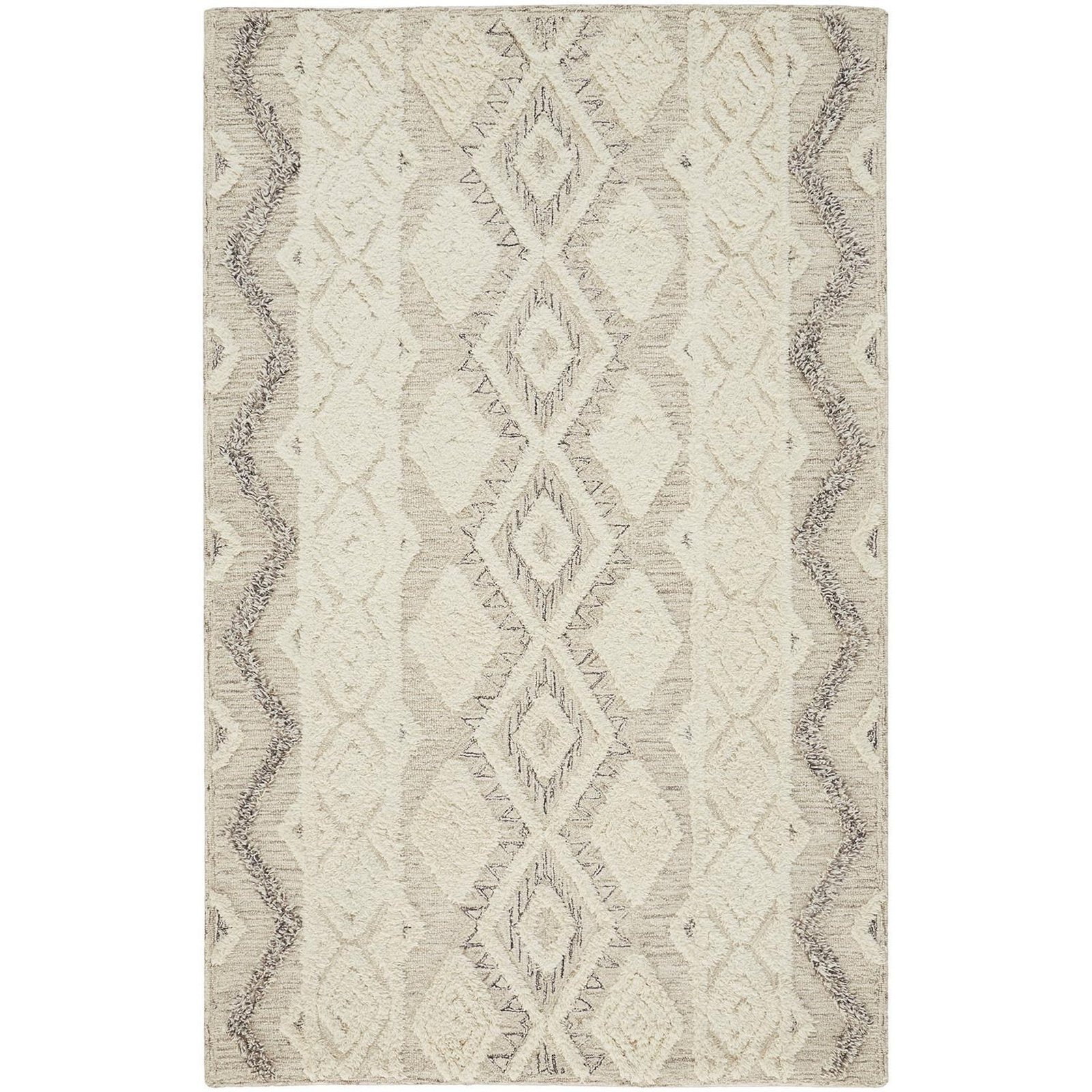Feizy Anica 8006F Rug in Ivory / Gray