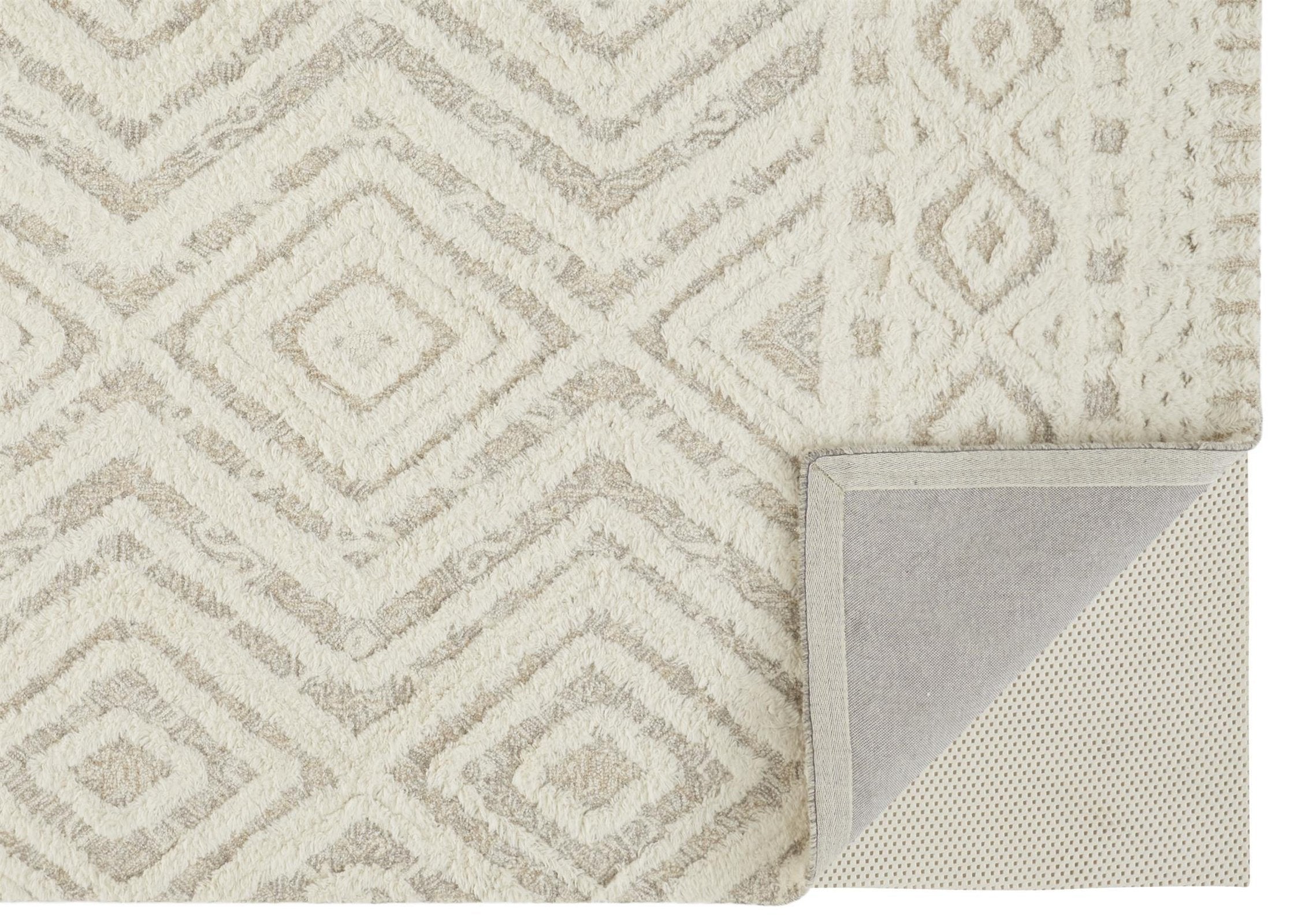 Feizy Anica 8010F Rug in Ivory / Tan