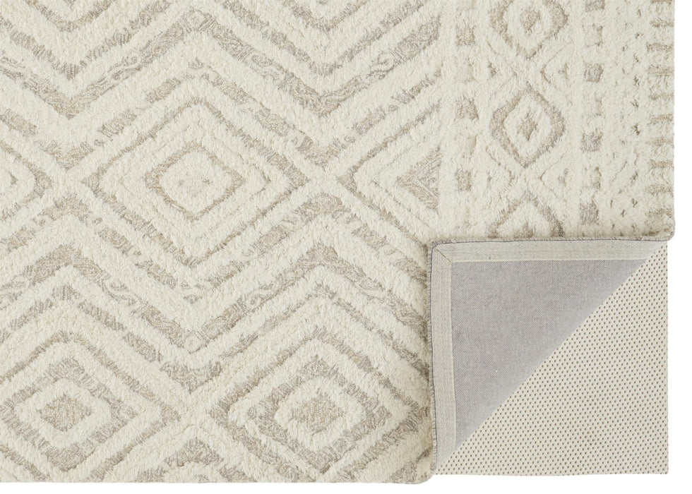 Feizy Anica 8010F Rug in Ivory / Tan