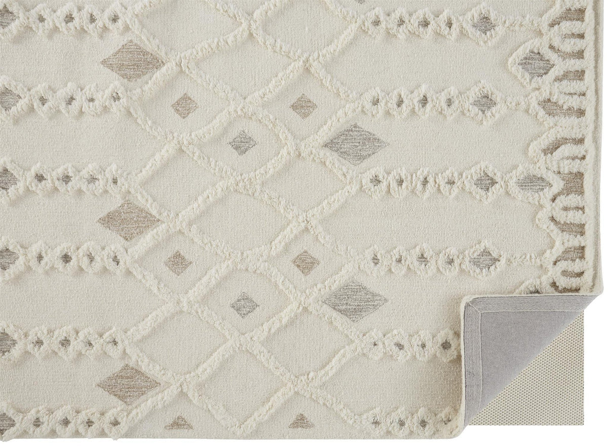 Feizy Anica 8011F Rug in Ivory / Tan