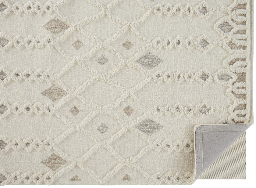 Feizy Anica 8011F Rug in Ivory / Tan