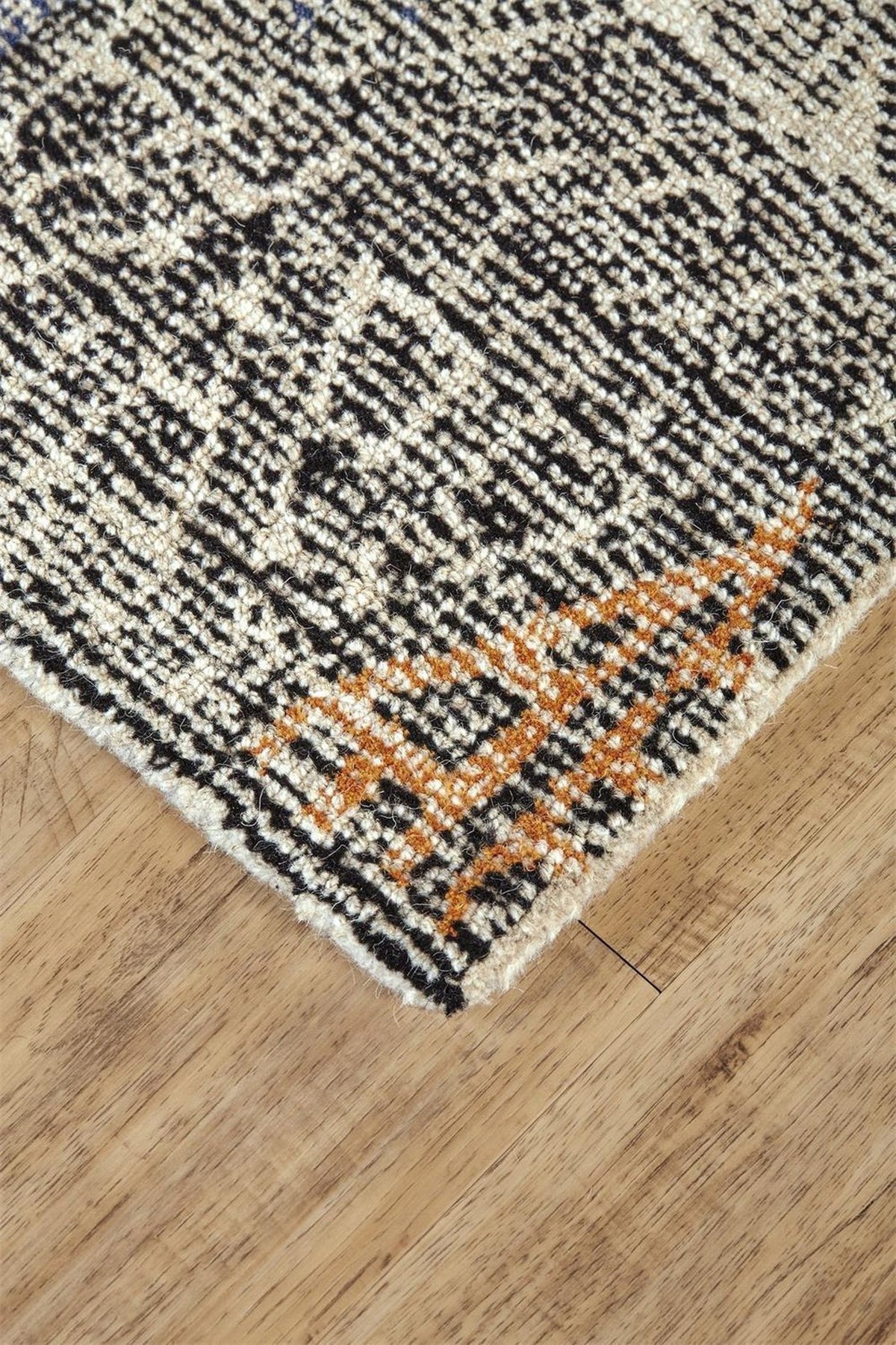 Feizy Arazad 8479F Rug in Black/Tangerine