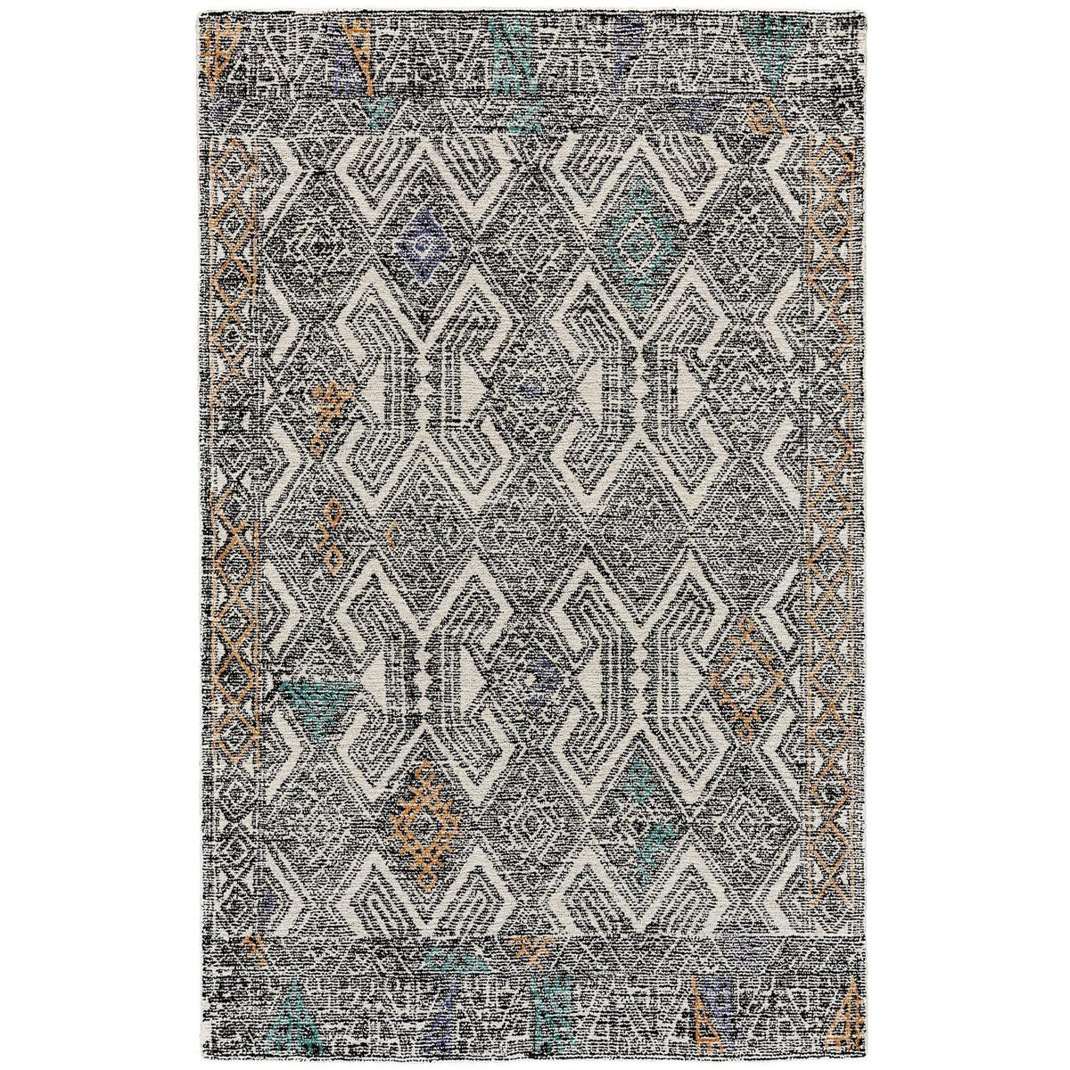 Feizy Arazad 8479F Rug in Black/Tangerine