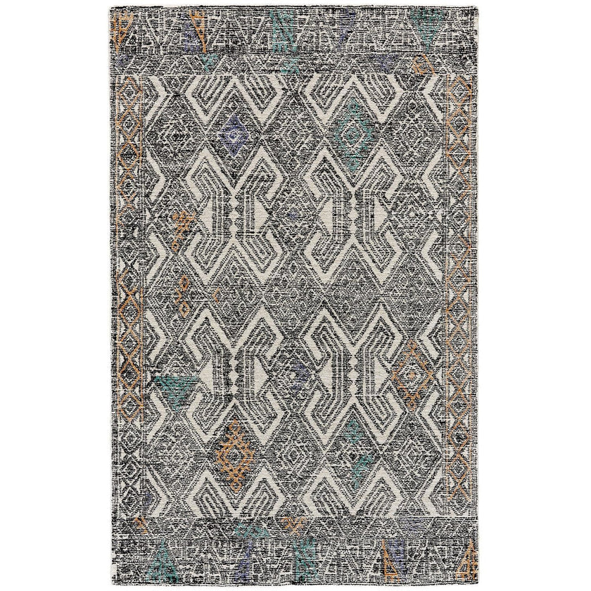 Feizy Arazad 8479F Rug in Black/Tangerine