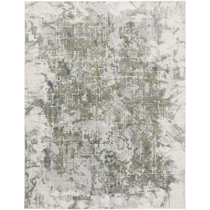 Feizy Atwell 3146F Rug in Green / Gray