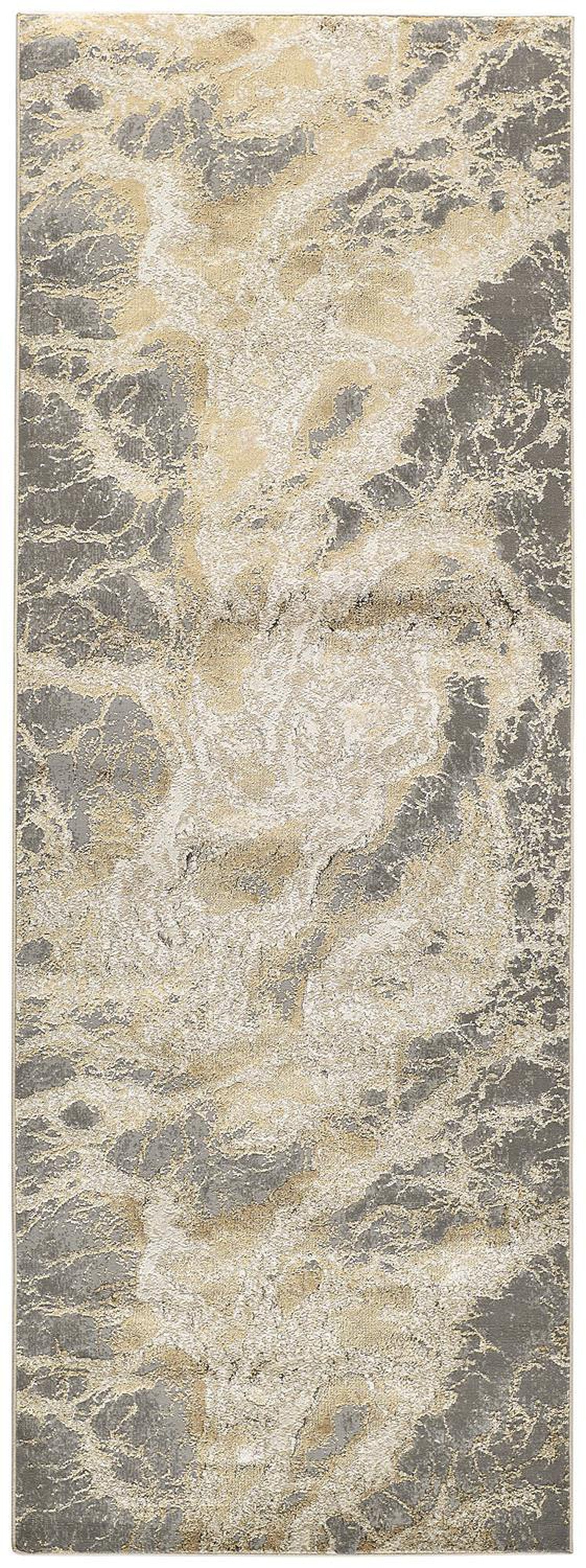 Feizy Aura 3563F Rug in Gray / Beige