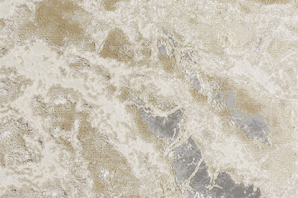 Feizy Aura 3563F Rug in Gray / Beige