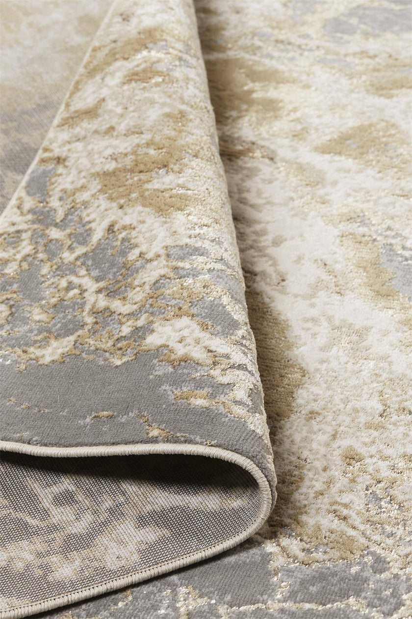 Feizy Aura 3563F Rug in Gray / Beige
