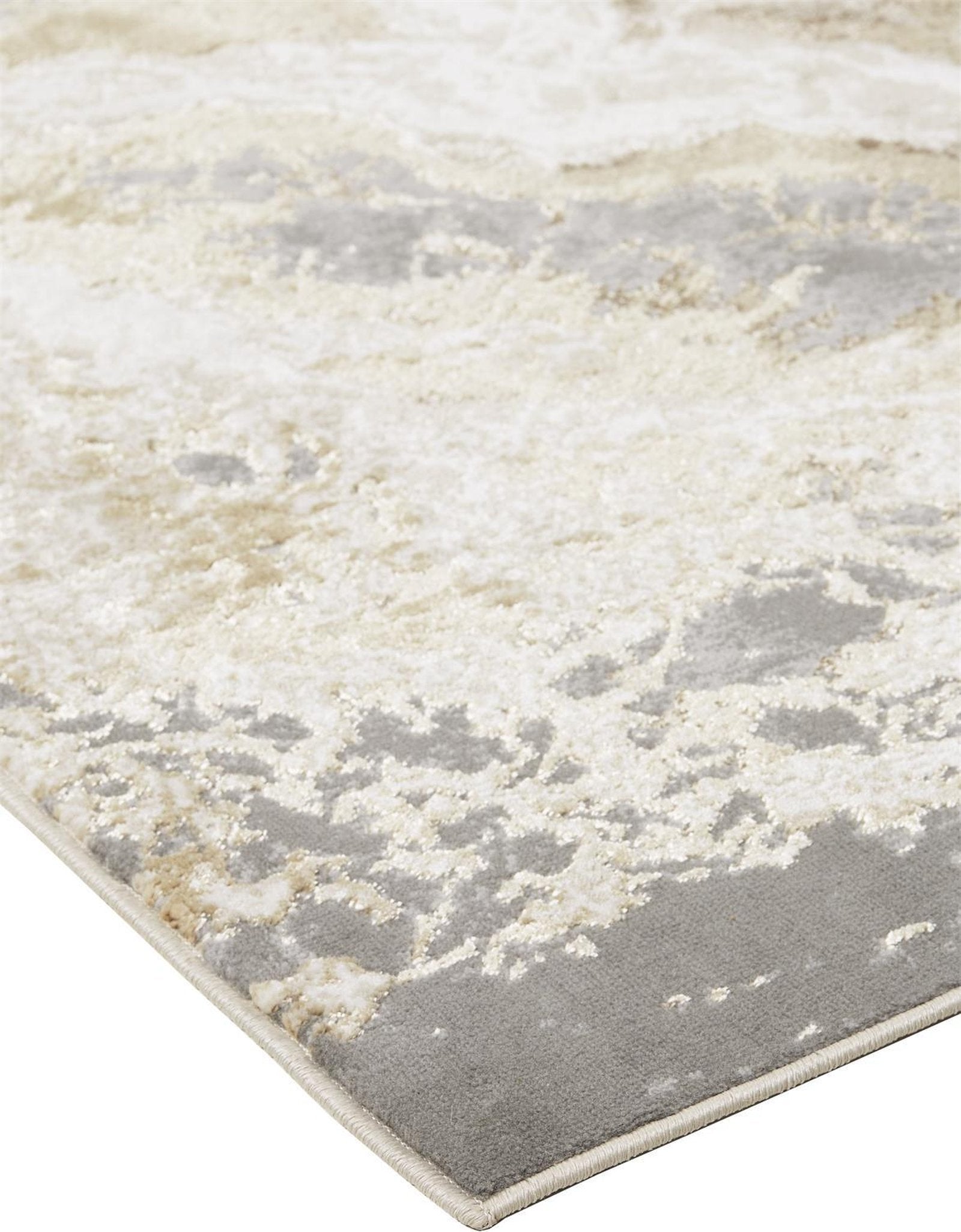 Feizy Aura 3563F Rug in Gray / Beige