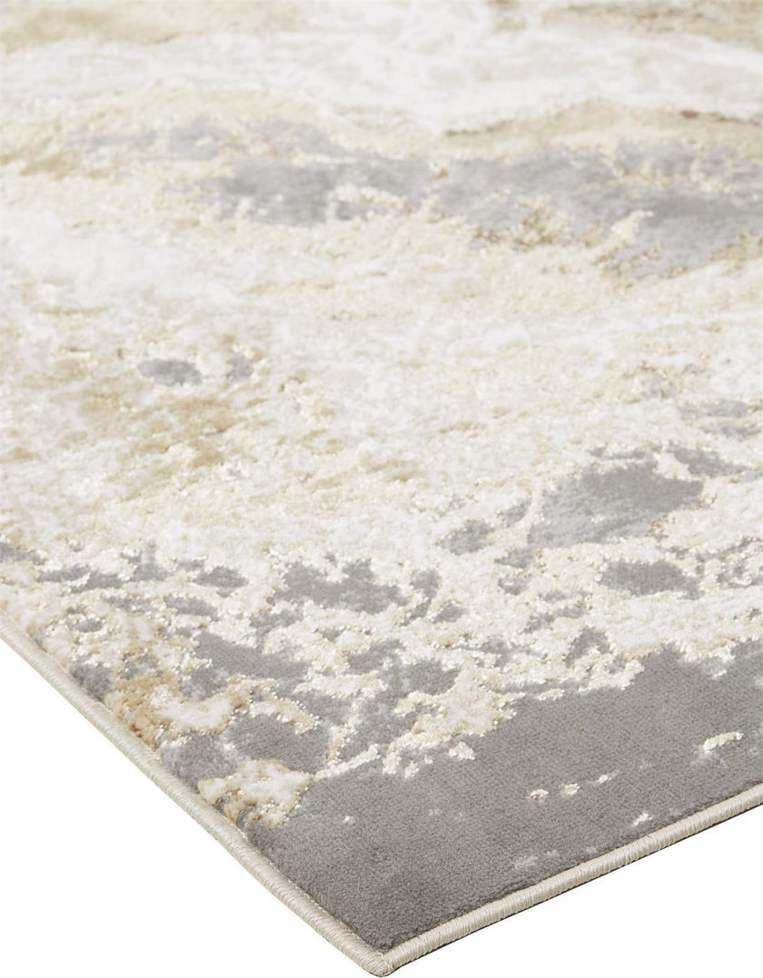 Feizy Aura 3563F Rug in Gray / Beige
