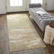 Feizy Aura 3567F Rug in Beige / Gold