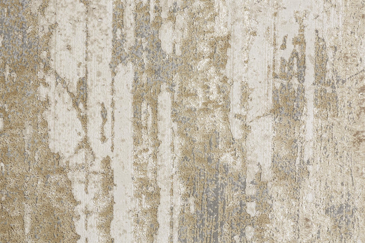 Feizy Aura 3567F Rug in Beige / Gold