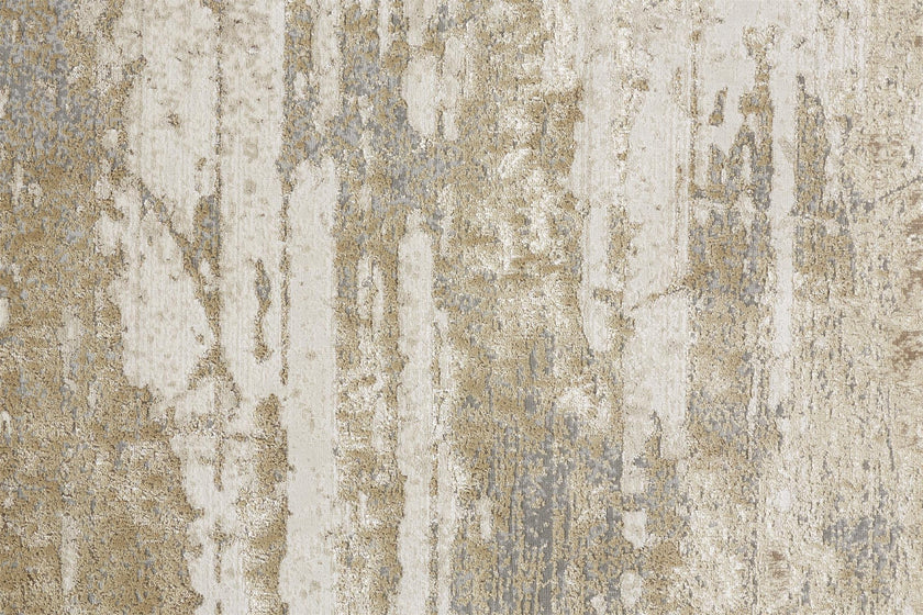 Feizy Aura 3567F Rug in Beige / Gold
