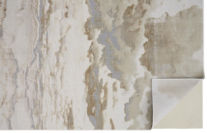 Feizy Aura 3727F Rug in Gold / Beige