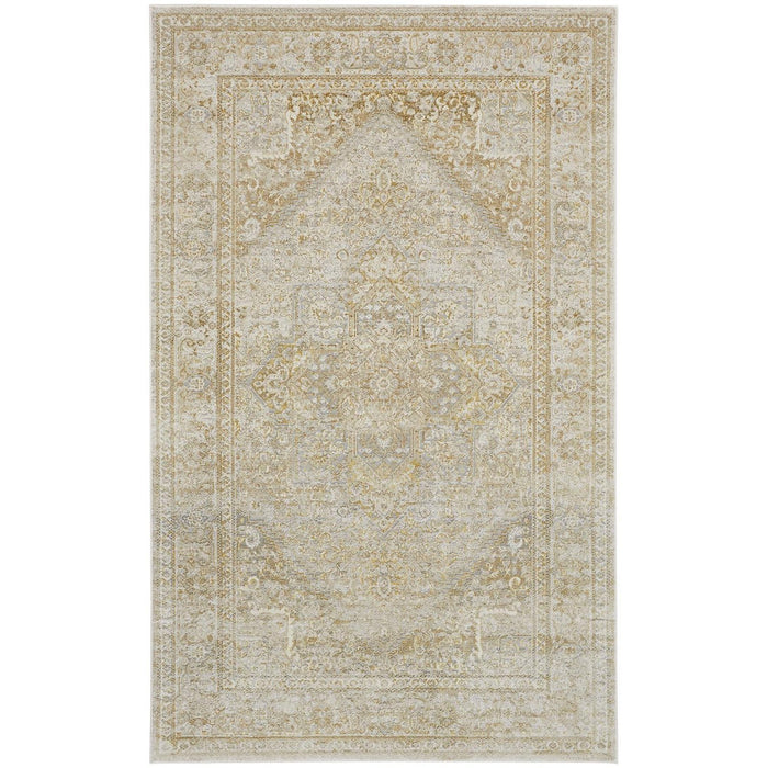 Feizy Aura 3734F Rug in Brown / Gold