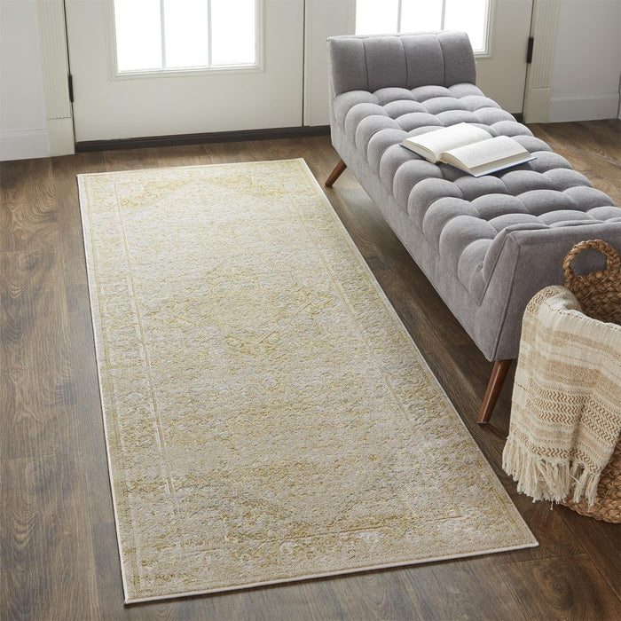 Feizy Aura 3734F Rug in Brown / Gold