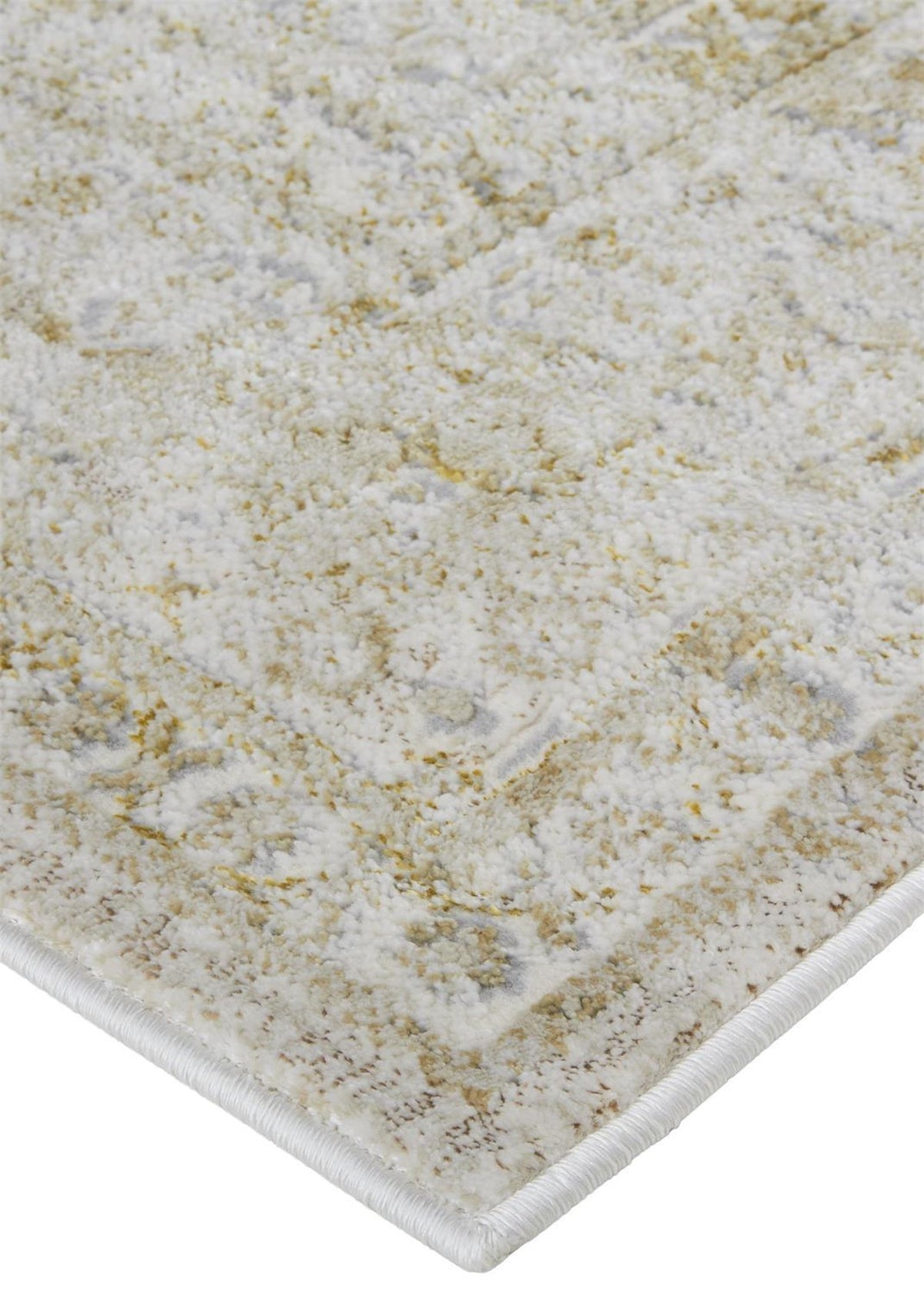 Feizy Aura 3734F Rug in Brown / Gold