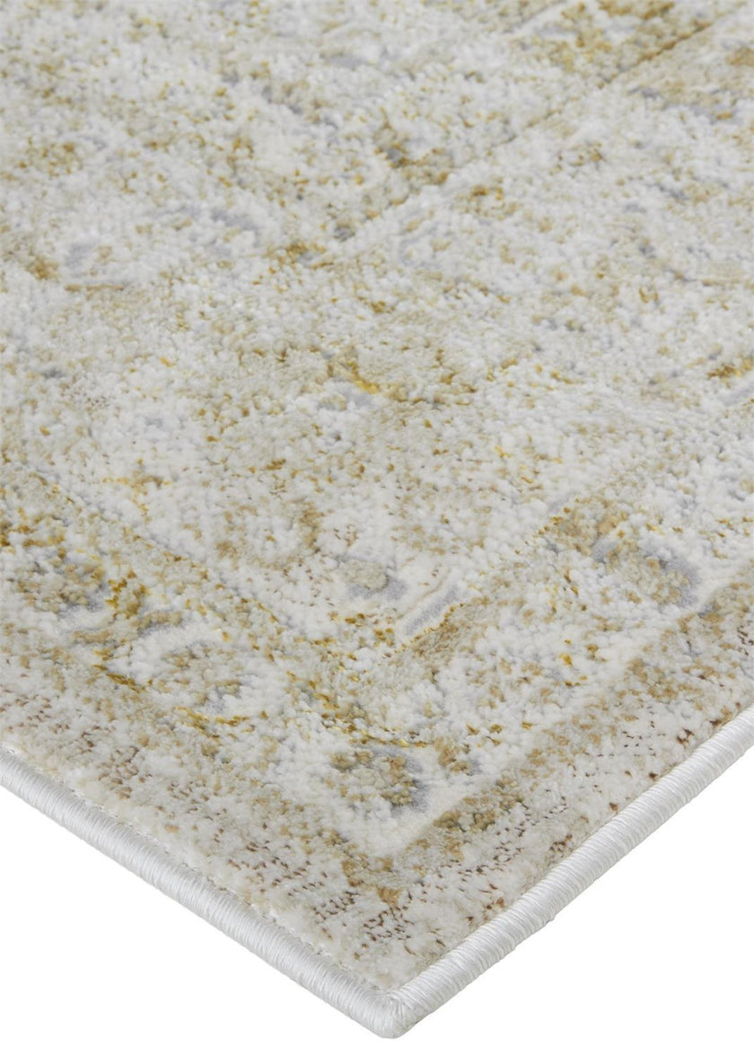 Feizy Aura 3734F Rug in Brown / Gold