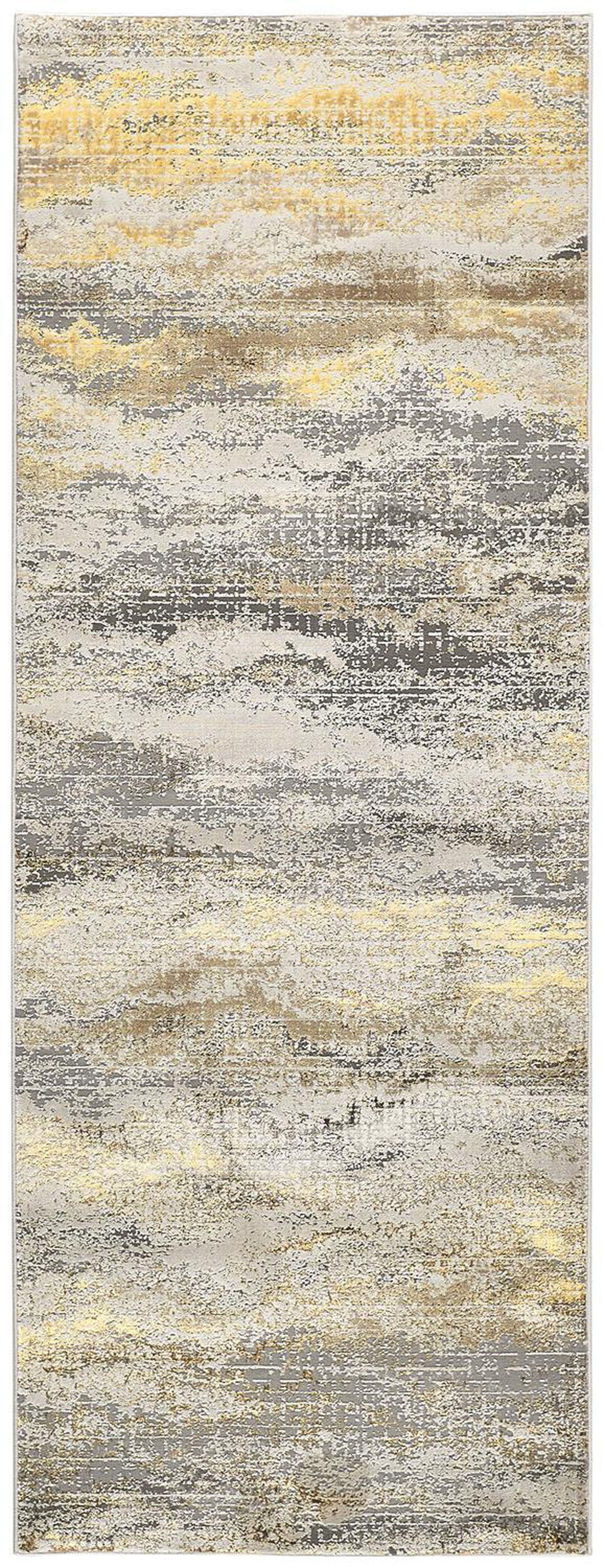 Feizy Aura 3735F Rug in Beige / Gold