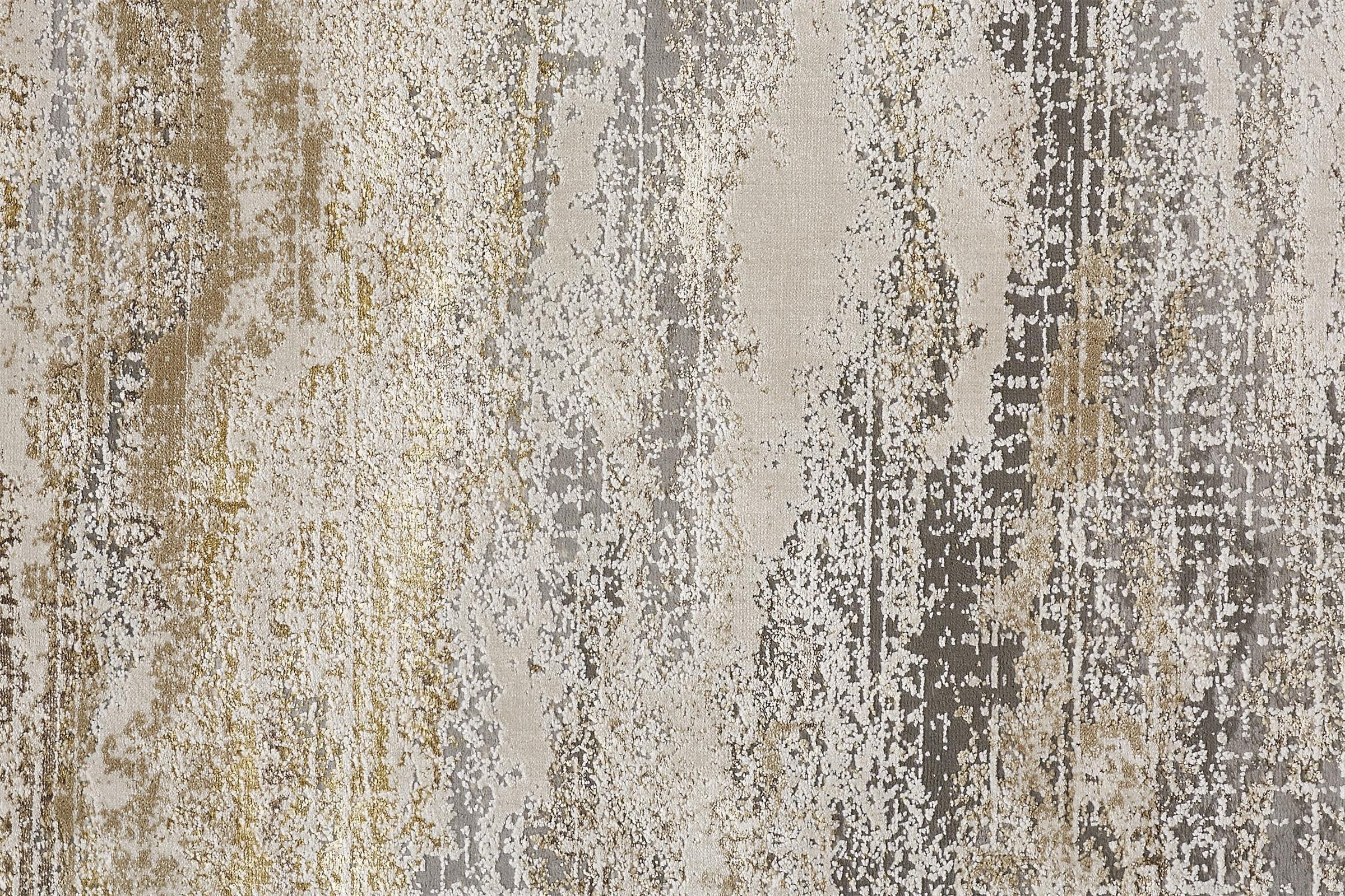 Feizy Aura 3735F Rug in Beige / Gold