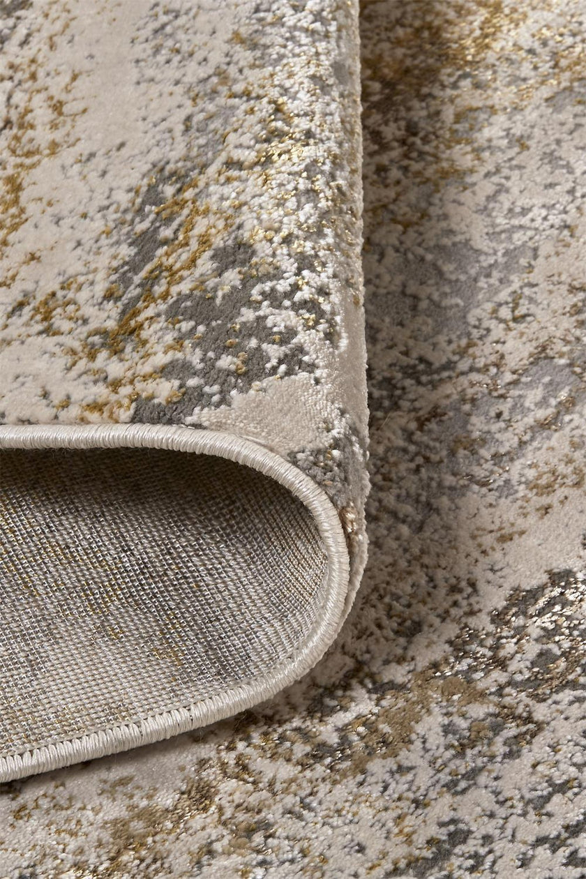Feizy Aura 3735F Rug in Beige / Gold