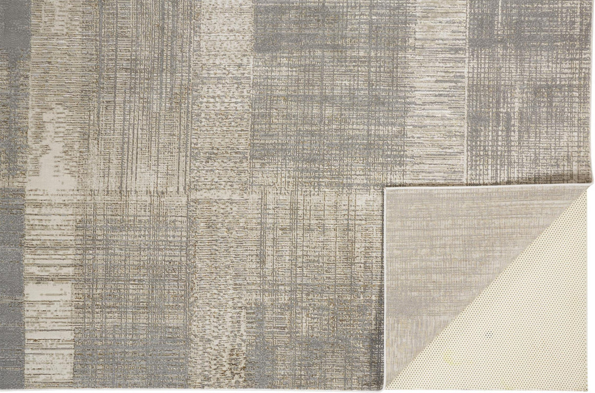 Feizy Aura 3736F Rug in Gray / Beige