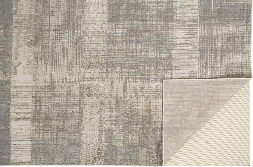 Feizy Aura 3736F Rug in Gray / Beige