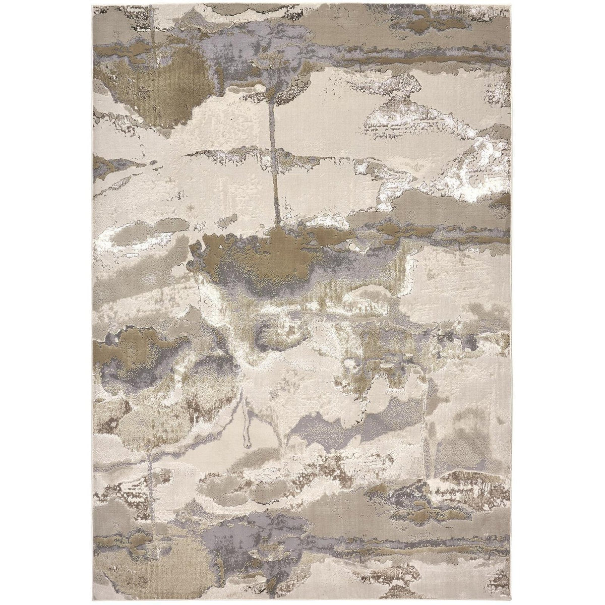 Feizy Aura 3737F Rug in Gold / Tan