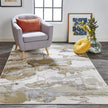 Feizy Aura 3737F Rug in Gold / Tan