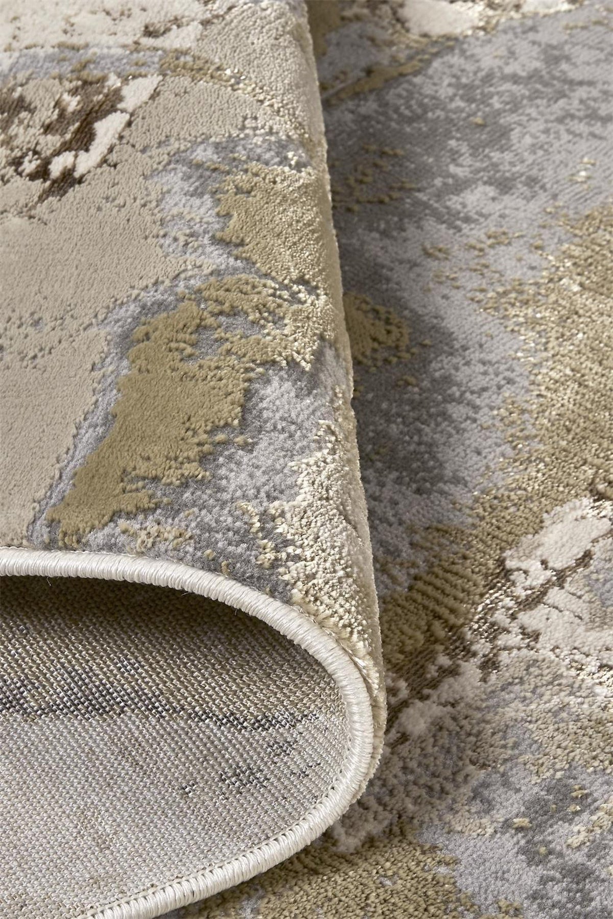 Feizy Aura 3737F Rug in Gold / Tan