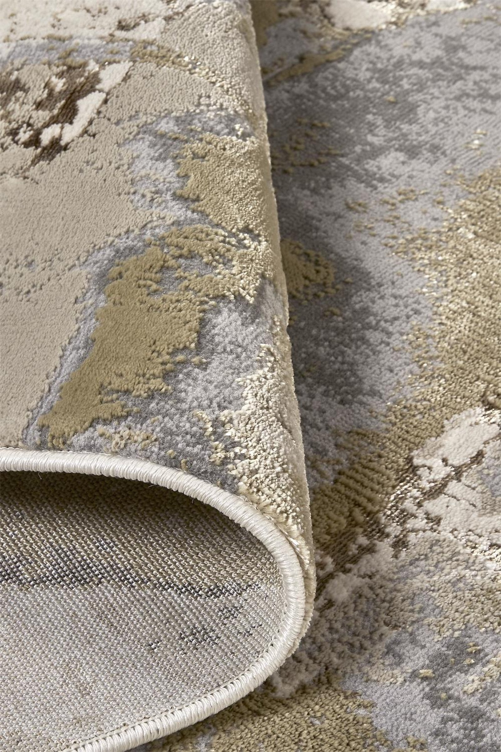 Feizy Aura 3737F Rug in Gold / Tan