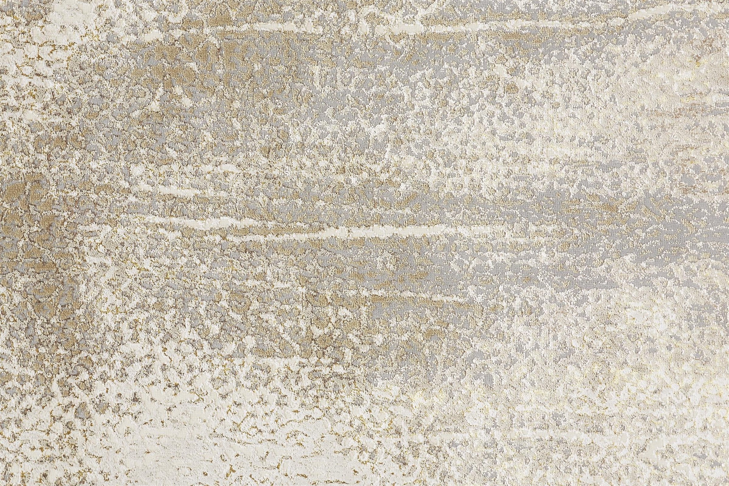 Feizy Aura 3739F Rug in Ivory / Gold