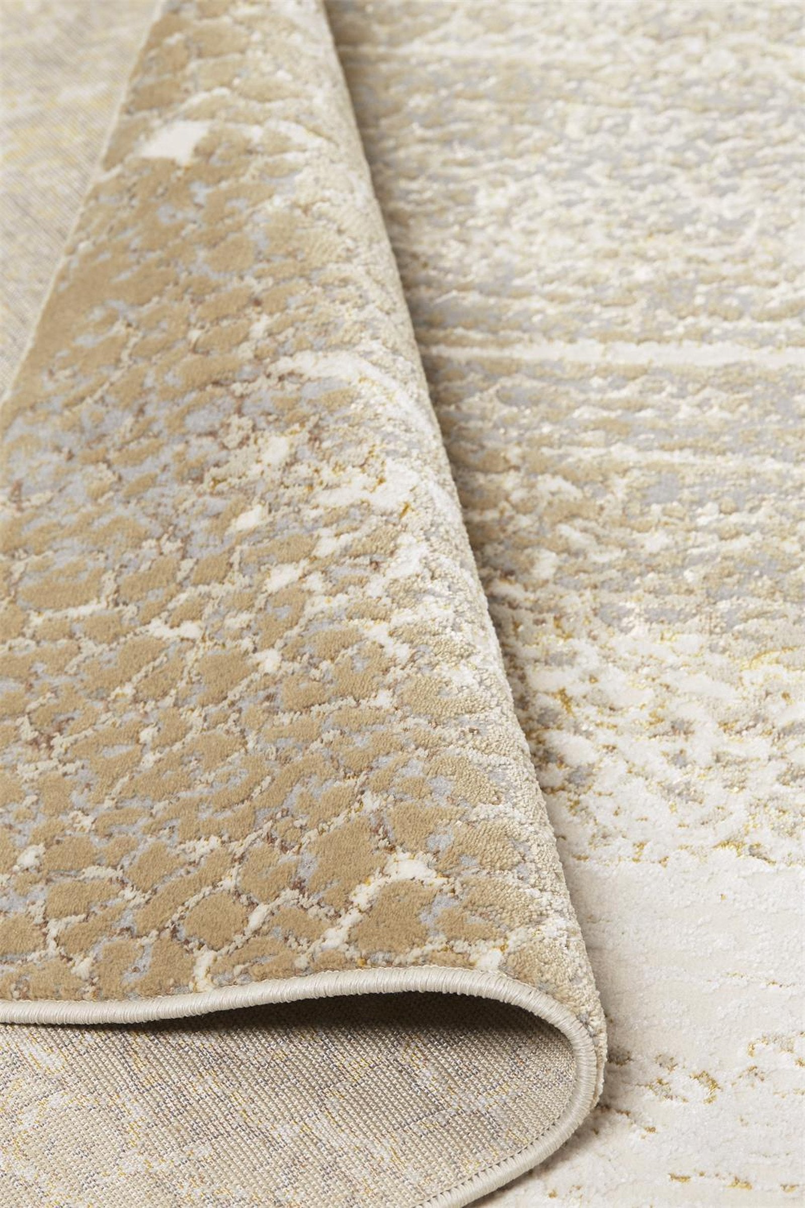 Feizy Aura 3739F Rug in Ivory / Gold