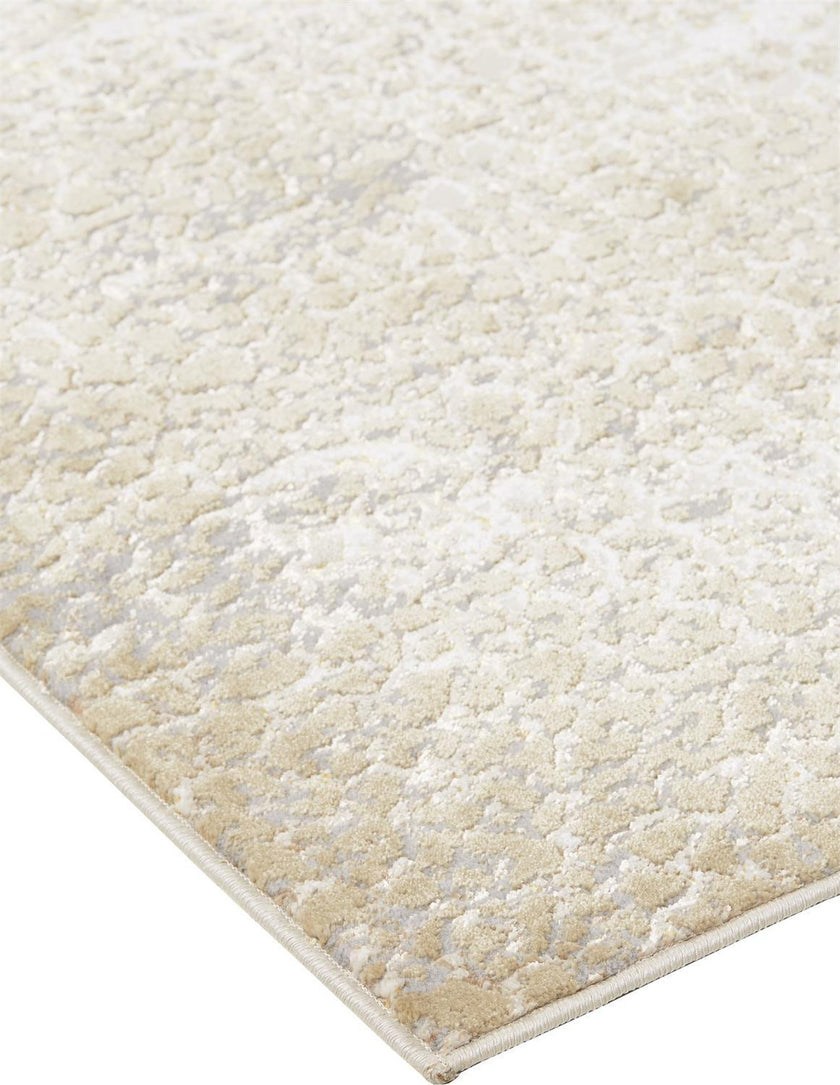 Feizy Aura 3739F Rug in Ivory / Gold