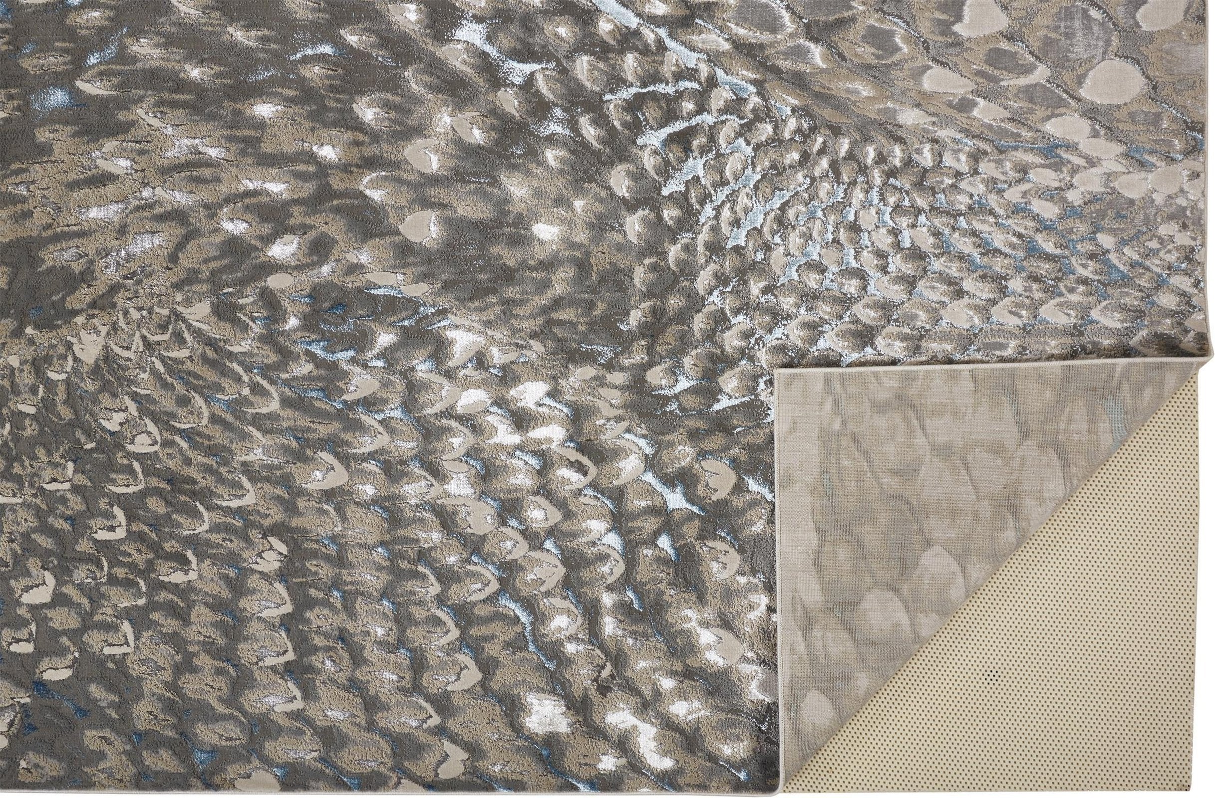 Feizy Azure 3403F Rug in Ivory / Silver