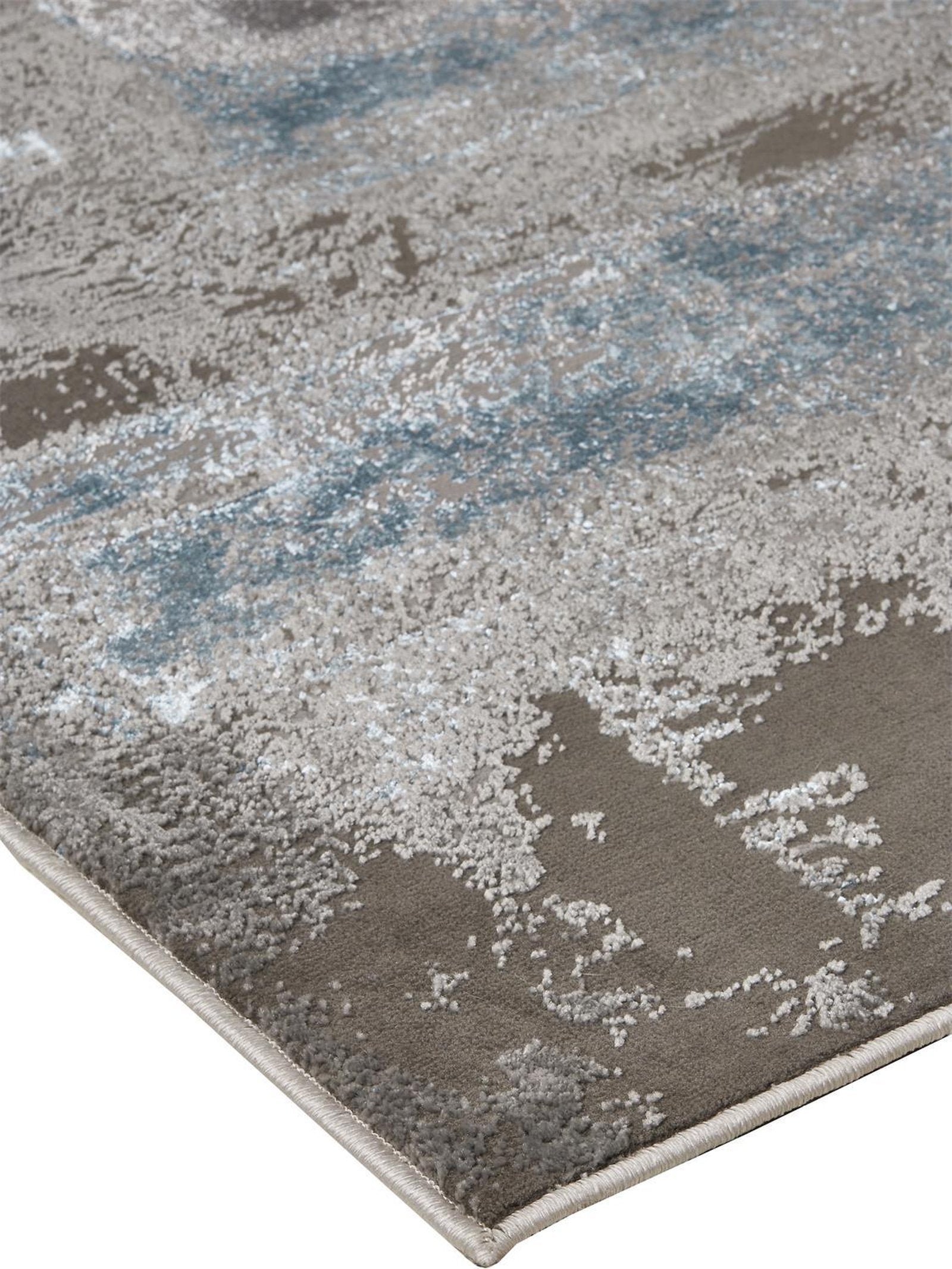 Feizy Azure 3406F Rug in Silver / Teal