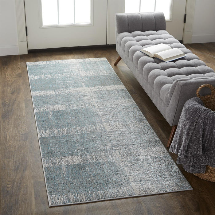 Feizy Azure 3413F Rug in Silver / Teal