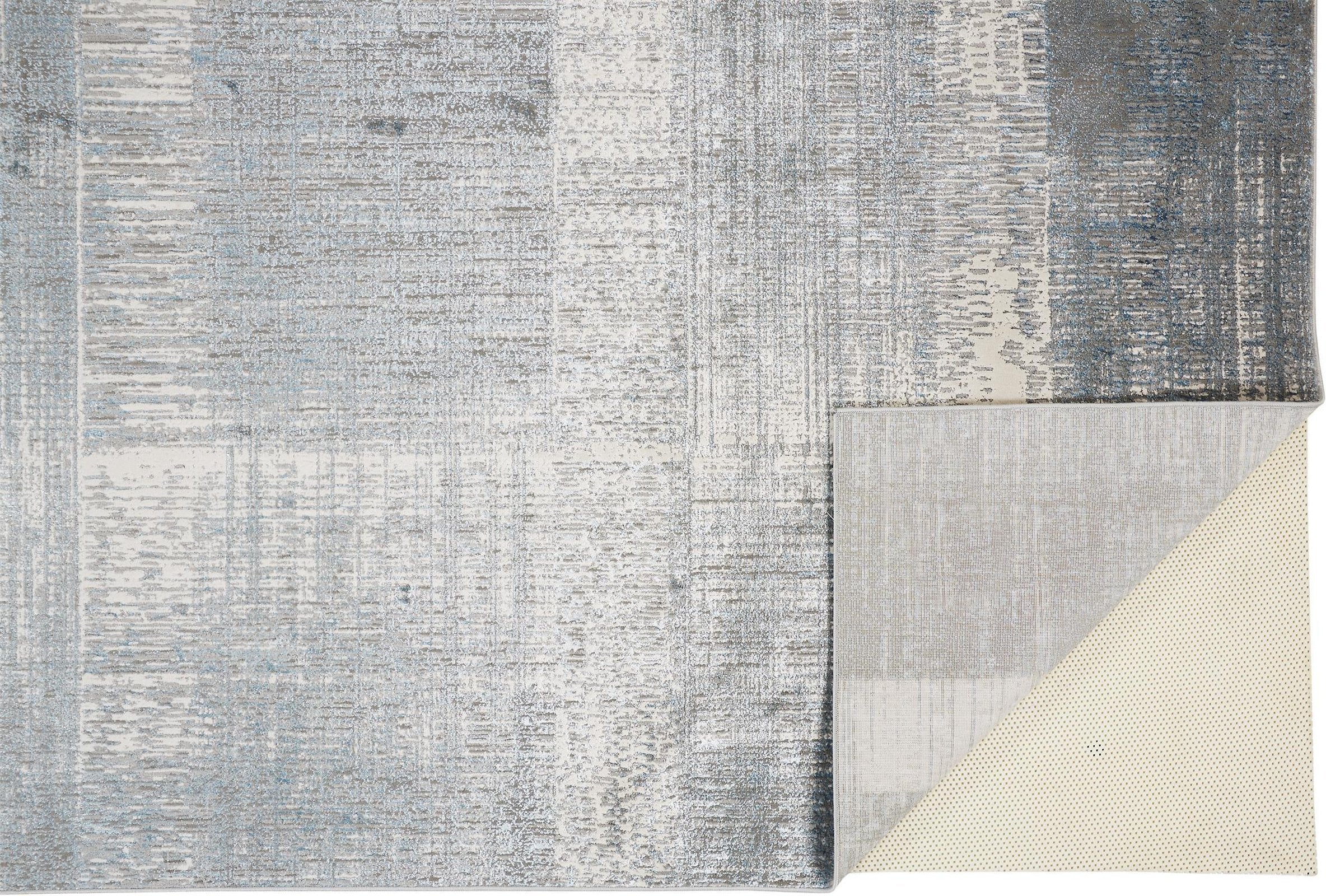 Feizy Azure 3413F Rug in Silver / Teal