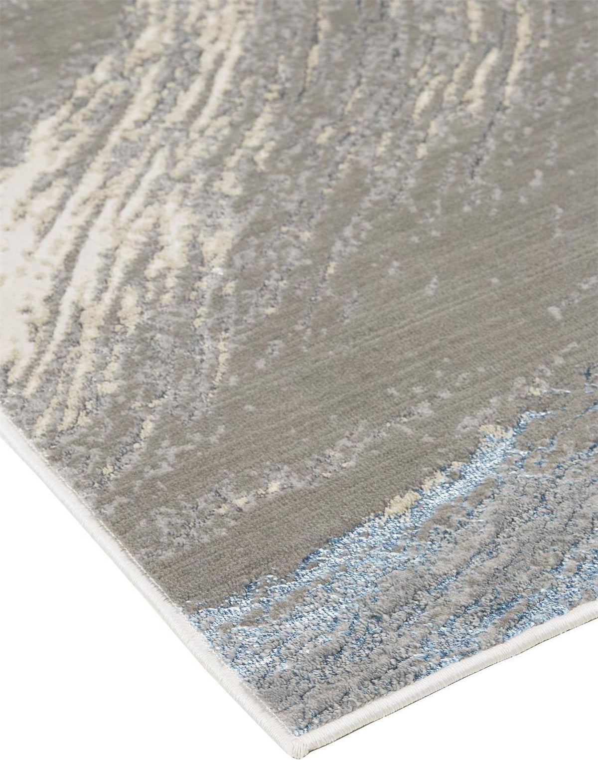 Feizy Azure 3524F Rug in Silver / Teal