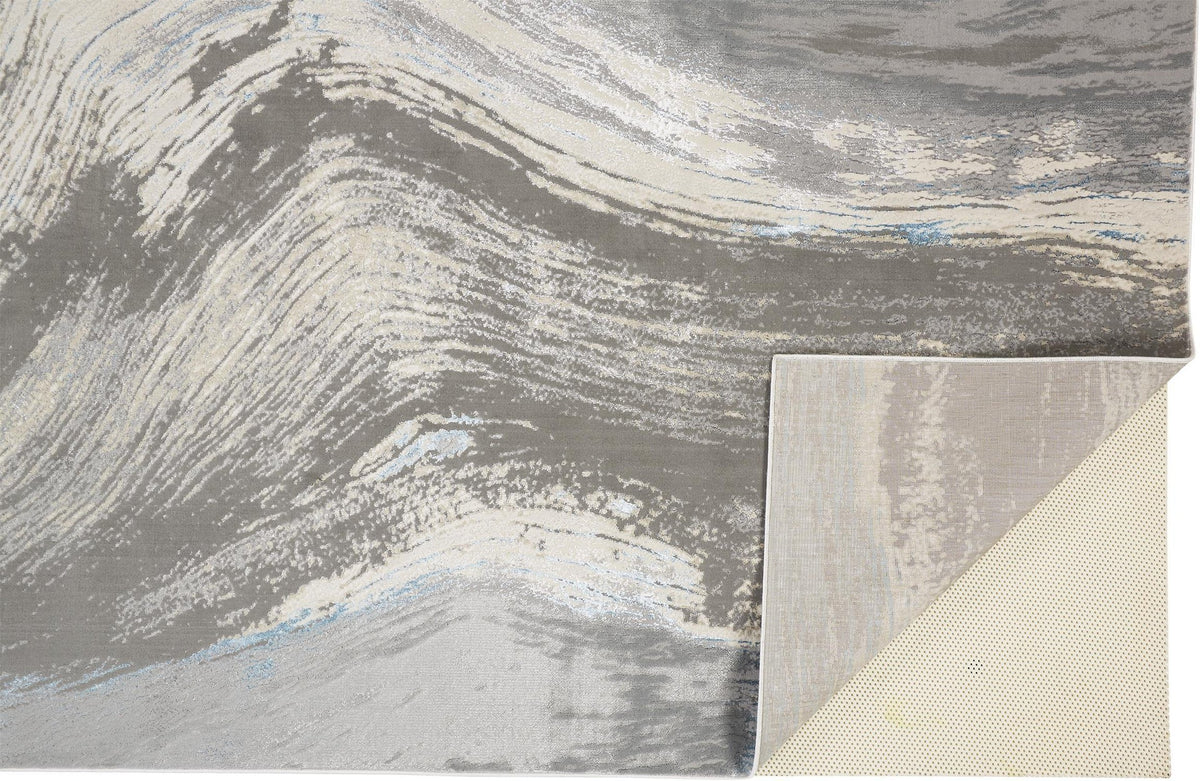Feizy Azure 3524F Rug in Silver / Teal