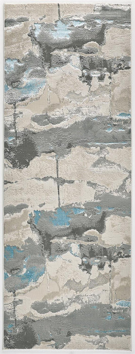 Feizy Azure 3525F Rug in Silver / Teal