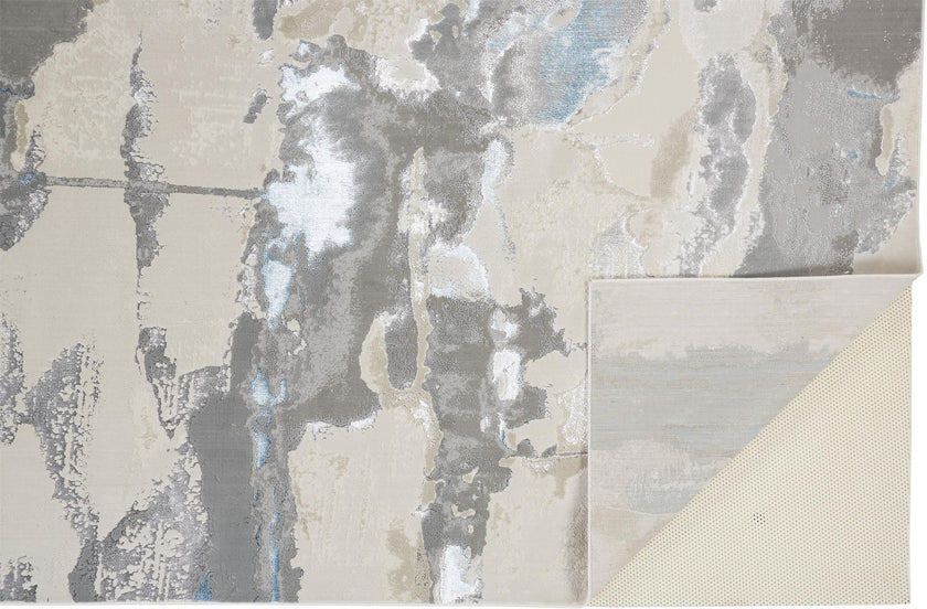 Feizy Azure 3525F Rug in Silver / Teal