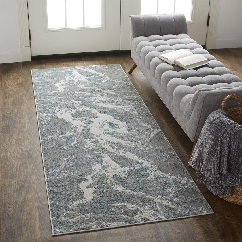 Feizy Azure 3539F Rug in Silver / Blue